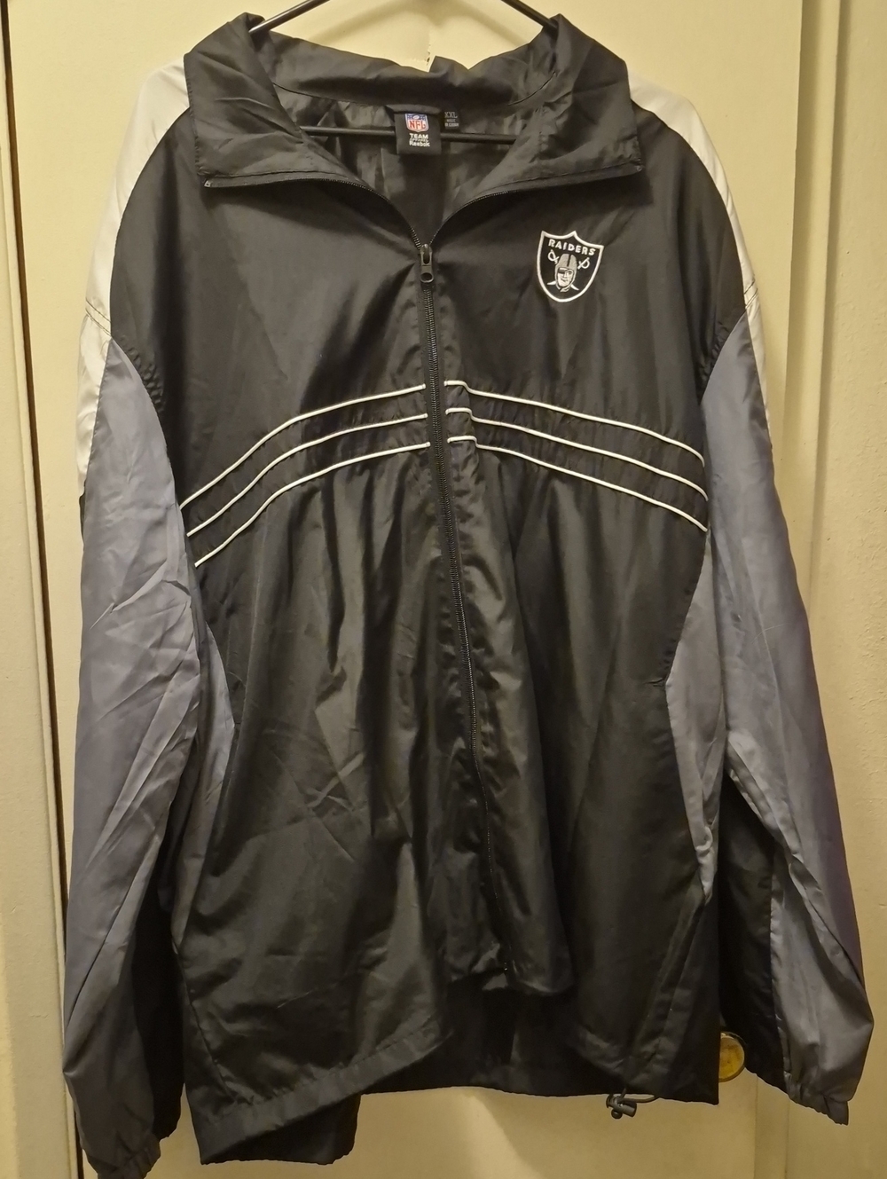 Raiders Black & Gray Windbreaker Like New